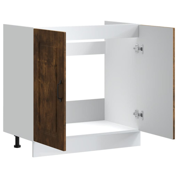 Mueble bajo para fregadero Kalmar roble ahumado 80x46x81.5 cm M 5