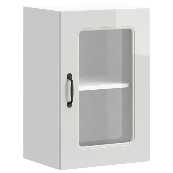 Armario pared cocina puerta cristal Kalmar blanca alto brillo M 2