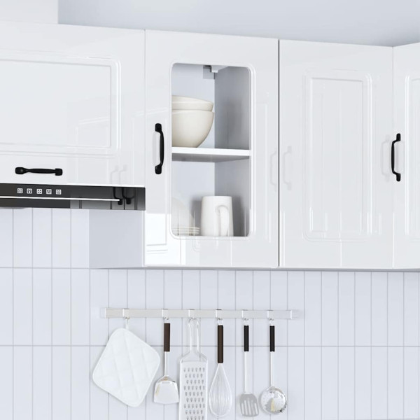 Armario pared cocina puerta cristal Kalmar blanca alto brillo M 4