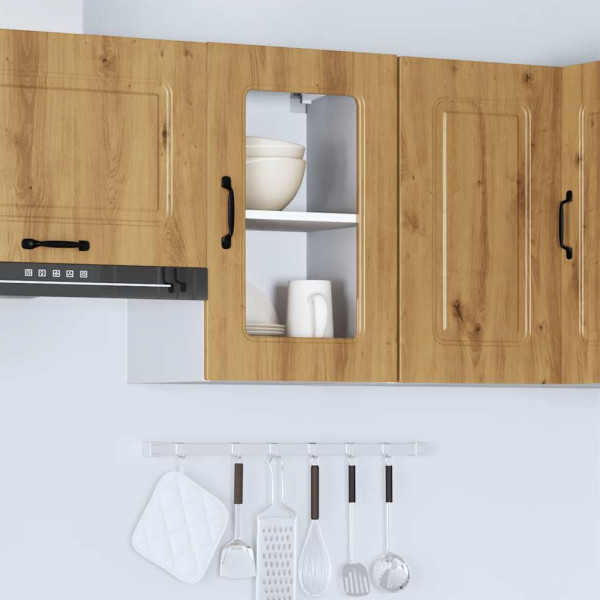 Armario pared cocina puerta de cristal Kalmar roble artesanal M 4