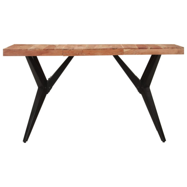 Mesa de jantar 140x70x76 cm madeira de acácia maciça preto M 2