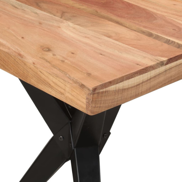 Mesa de comedor madera maciza de acacia negra 140x70x76 cm M 5