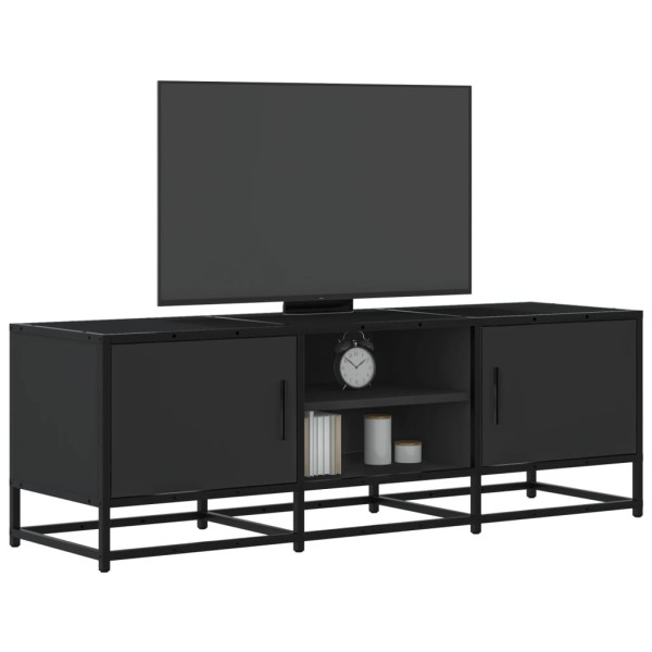 Mueble de TV madera de ingeniería y metal negro 120x35x41 cm D