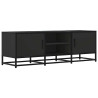Mueble de TV madera de ingeniería y metal negro 120x35x41 cm 2