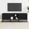 Mueble de TV madera de ingeniería y metal negro 120x35x41 cm 3