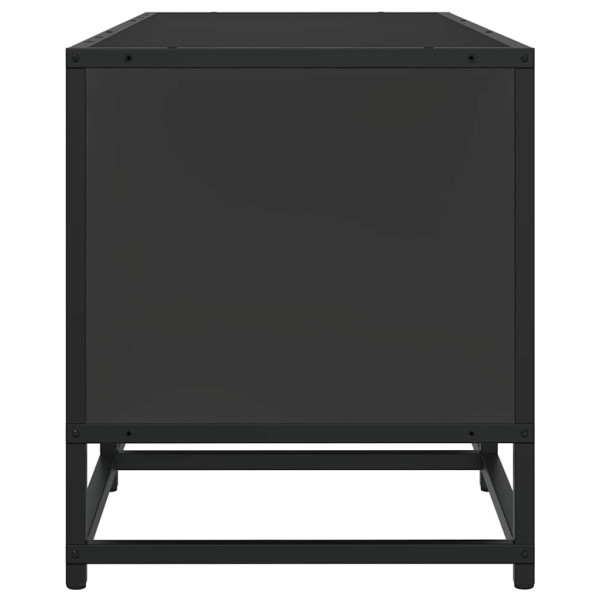 Mueble de TV madera de ingeniería y metal negro 120x35x41 cm M 5