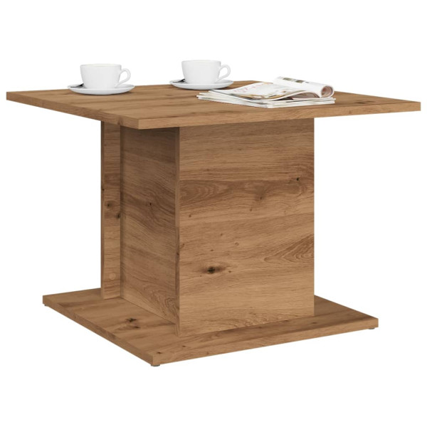 Mesa de centro madera ingeniería roble artisan 55.5x55.5x40 cm D