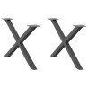 Patas para mesa de centro en forma de X 2 uds antracita acero 1