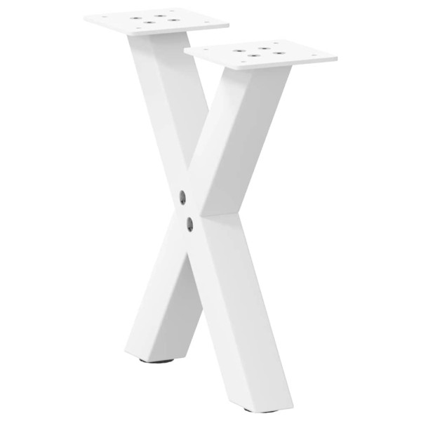Patas de mesa de centro forma X 2uds acero blanco 30x(30-31) cm D