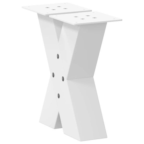 Patas de mesa de centro forma X 2uds acero blanco 40x(30-31) cm M 4
