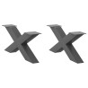 Patas de mesa centro forma X 2uds acero antracita 70x(30-31) cm 1
