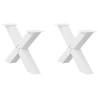 Patas de mesa de centro forma X 2uds acero blanco 70x(42-43) cm 1