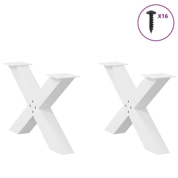 Pés para mesa de centro em formato de X. 2 peças. branco. 70x (42-43) cm. aço M 3