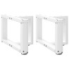 Pés para mesa de centro em forma de T. 2 peças. branco. 40x25x(30-31) cm. aço 1