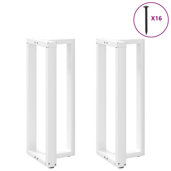 Patas de mesa bar forma T 2 uds acero blanco 40x35x(101-102) cm M 3