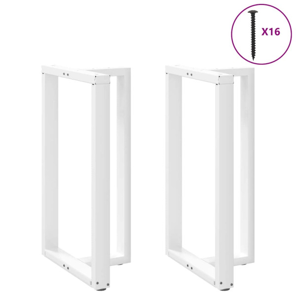 Patas de mesa bar forma T 2 uds acero blanco 60x35x(101-102) cm M 3