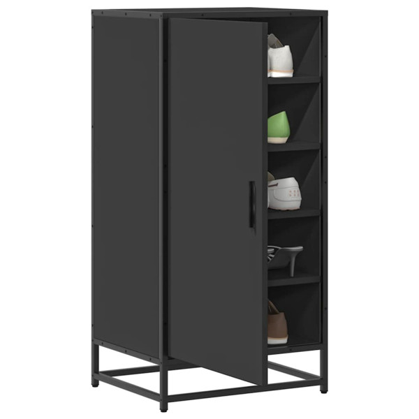 Mueble zapatero de madera de ingeniería negro 48x38x97.5 cm D