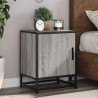 Mesa de cabeceira sonoma 40x31x50 cm madeira e metal cinzento 1