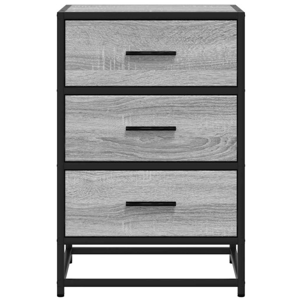 Mesita noche madera ingeniería gris sonoma 40x34.5x60 cm metal M 5