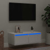 Mueble de TV con luces LED blanco 75x35.5x25 cm 1
