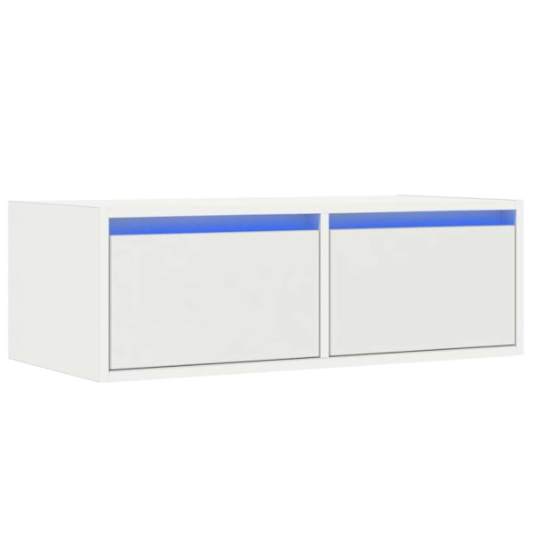 Mueble de TV con luces LED blanco 75x35.5x25 cm M 3