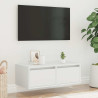 Mueble de TV con luces LED blanco 75x35.5x25 cm 4