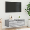 Mueble de TV con luces LED sonoma gris 75x35.5x25 cm 4