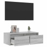 Mueble de TV con luces LED sonoma gris 75x35.5x25 cm 5