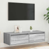 Mueble de TV con luces LED sonoma gris 100X35.5x25 cm 4