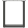 Pernas de mesa de centro em formato de U 2 peças aço antracite 5