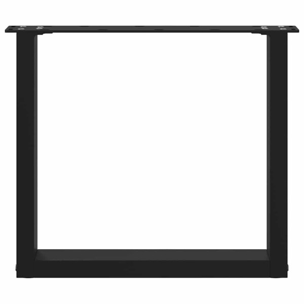 Pernas de mesa de centro em formato de U 2 peças aço preto 50x(42-43) cm M 5