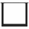 Pernas de mesa de centro em formato de U 2 peças aço preto 50x(42-43) cm 5