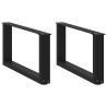 Pés para mesa de centro em formato de U. 2 peças. preto. 60x(30-31) cm. aço 1