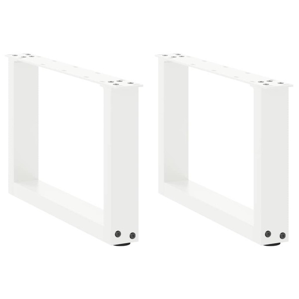 Patas de mesa de centro forma U 2uds acero blanco 50x(30-31) cm D