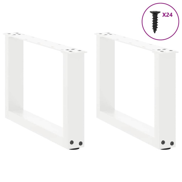Pés para mesa de centro em formato de U. 2 peças. branco. 50x(30-31) cm. aço M 3