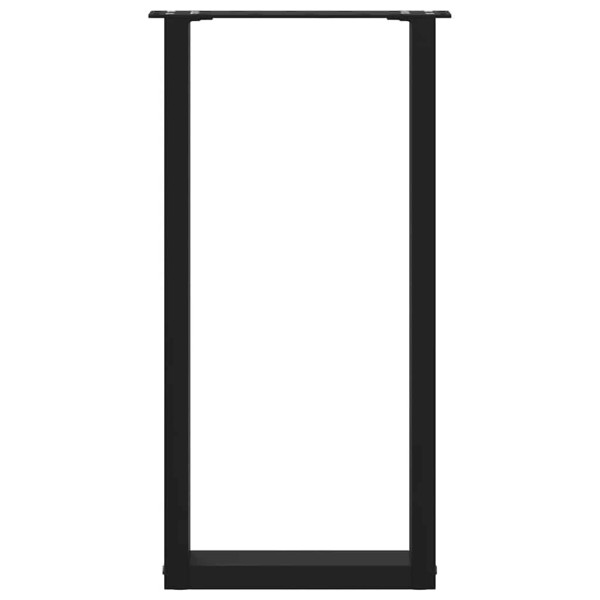 Pernas de mesa de centro em formato de U 2 peças aço preto 28x(72-73) cm M 5