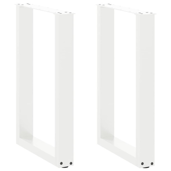 Patas para mesa centro forma U 2 uds acero blanco 50x(72-73) cm D