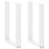 Pernas de mesa de centro em forma de U 2 peças aço branco 50x(72-73) cm 1