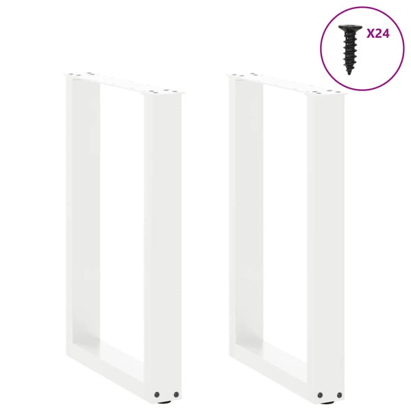 Patas para mesa centro forma U 2 uds acero blanco 50x(72-73) cm M 3
