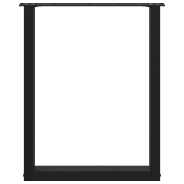 Pés de mesa de jantar em forma de U. 2 peças. preto. 60x(72-73) cm. aço M 5