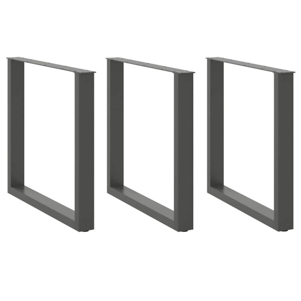 Patas mesa centro forma U 3 uds antracita 90x(72-73) cm acero D