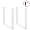 Patas de mesa de centro forma U 2uds acero blanco 80x(72-73) cm 3