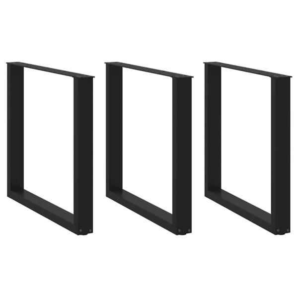 Patas para mesa centro forma U 3 uds acero negro 80x(72-73) cm D