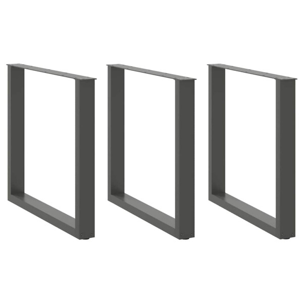 Patas mesa centro forma U 3 uds antracita 80x(72-73) cm acero D