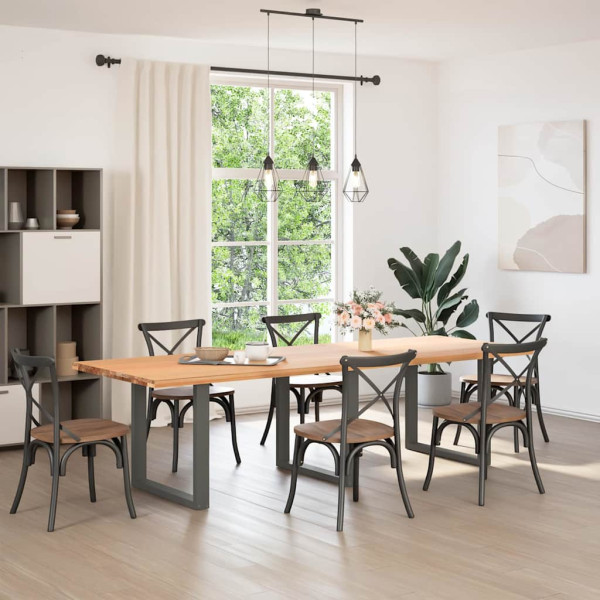 Pés para mesa de jantar em forma de U. 3 peças. antracite. 80x (72-73) cm. aço M 2