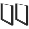 Pés para mesa de jantar em formato de U. 2 peças. preto. 100x(72-73) cm. aço 1