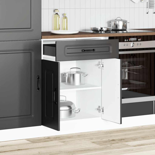 Mueble bajo de cocina Kalmar madera de ingeniería negra M 3