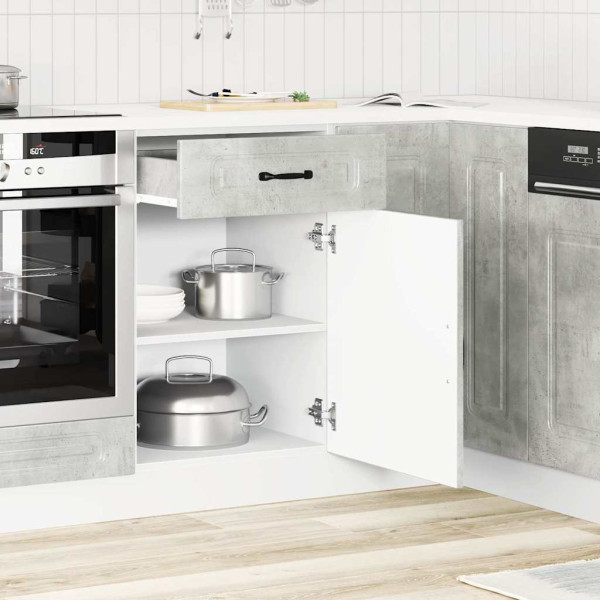 Mueble bajo de cocina Kalmar madera de ingeniería gris hormigón M 3