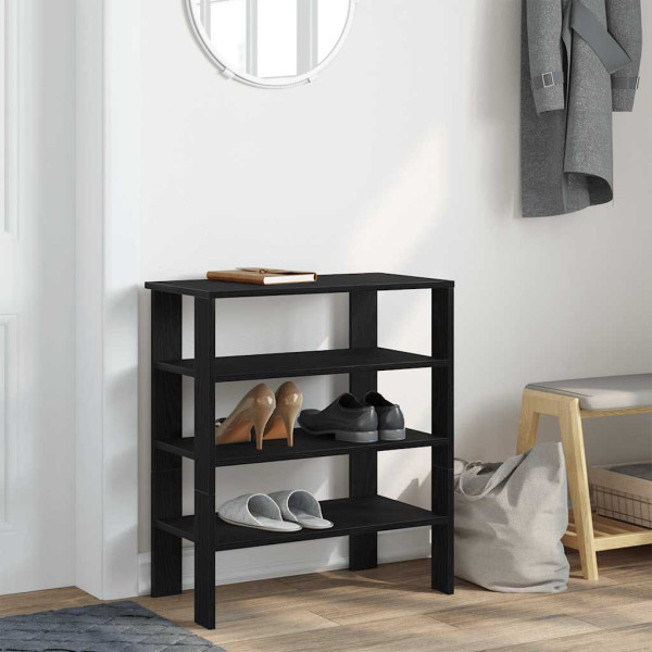 Mueble zapatero madera contrachapada negro 61x32x70 cm M 3