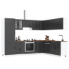 Mueble de cocina Porto negra 14 piezas madera contrachapada 1